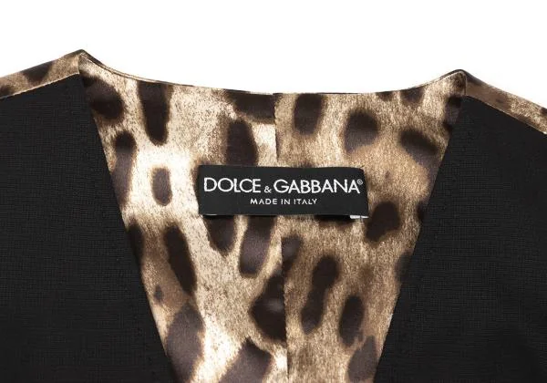 DOLCE&GABBANA Leopard Switching Polywool Gilet Vest K-147144_005