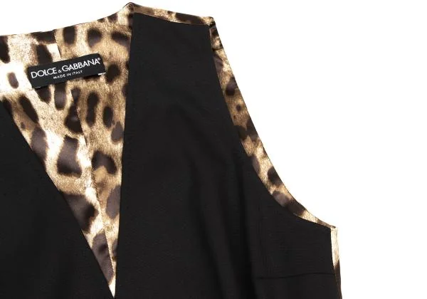 DOLCE&GABBANA Leopard Switching Polywool Gilet Vest K-147144_006