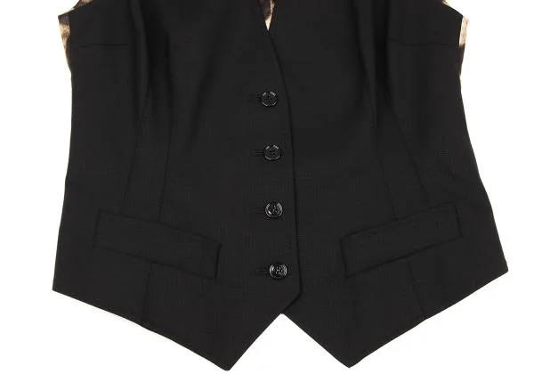 DOLCE&GABBANA Leopard Switching Polywool Gilet Vest K-147144_007
