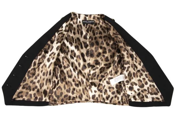 DOLCE&GABBANA Leopard Switching Polywool Gilet Vest K-147144_010
