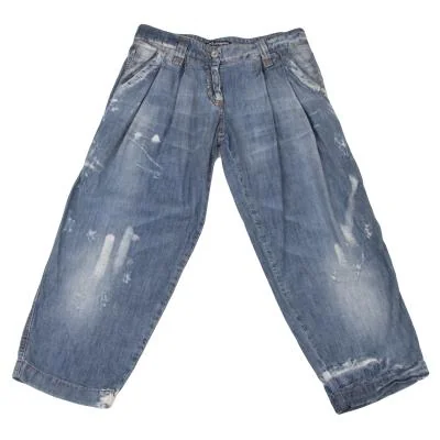 DOLCE&GABBANA DG Embellished Bleached Cropped Denim