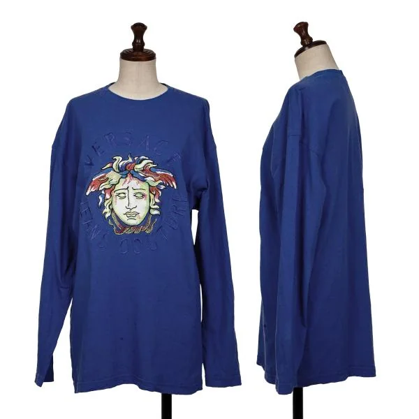 VERSACE JEANS COUTURE Medusa Embroidery T-shirt Blue S K-147147_001