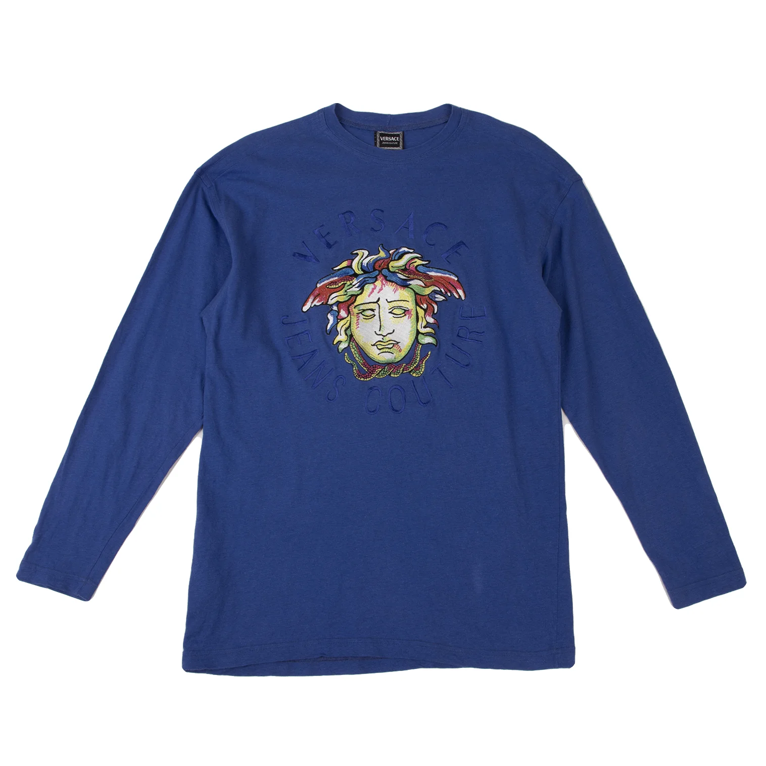 関税込【VERSACE】Embroidered Medusa Tee VERSACE Embroidered Logo Medusa T-Shirt, White – OZNICO