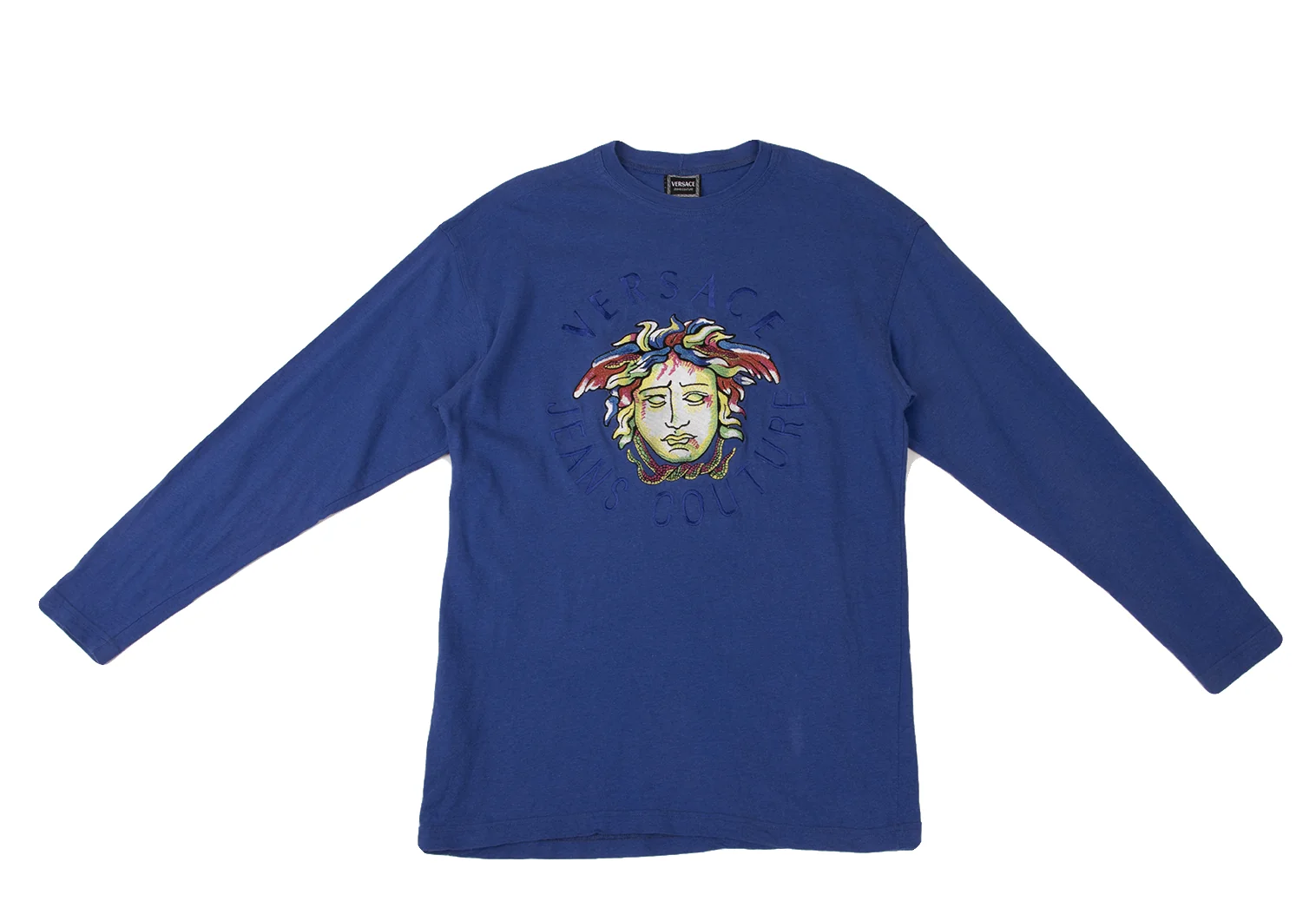 VERSACE JEANS COUTURE Medusa Embroidery T-shirt Blue S | PLAYFUL