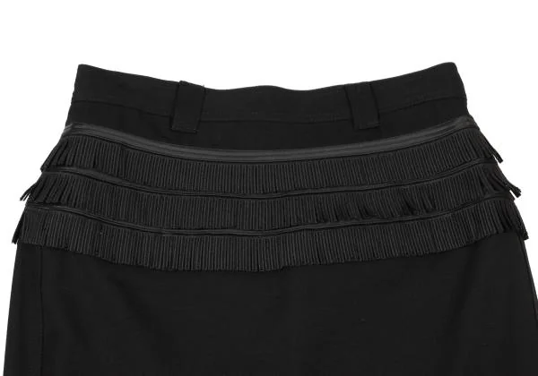 ジャンニヴェルサーチGIANNI VERSACE フリンジ装飾台形スカート 黒M位 K-147151_003