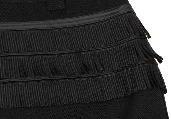 ジャンニヴェルサーチGIANNI VERSACE フリンジ装飾台形スカート 黒M位 K-147151_004