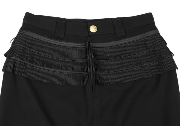 ジャンニヴェルサーチGIANNI VERSACE フリンジ装飾台形スカート 黒M位 K-147151_007