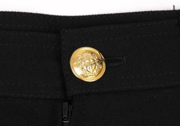 ジャンニヴェルサーチGIANNI VERSACE フリンジ装飾台形スカート 黒M位 K-147151_008