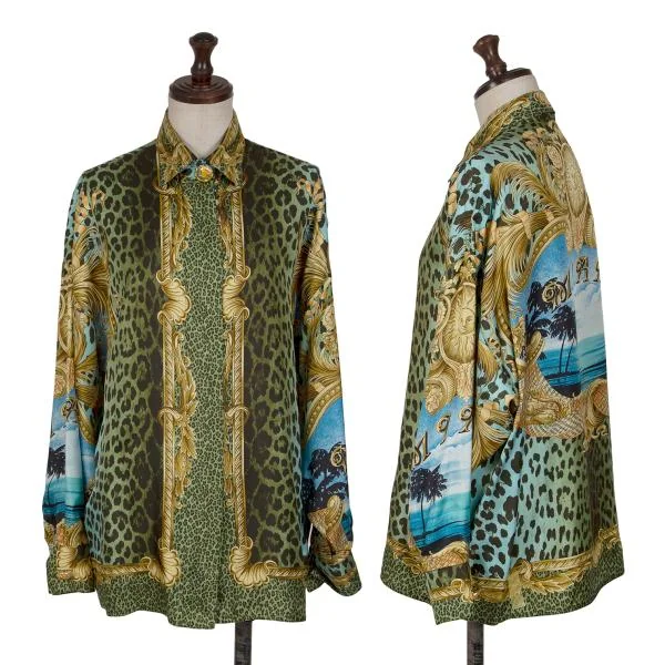 ジャンニヴェルサーチGIANNI VERSACE マイアミレオパードシルク