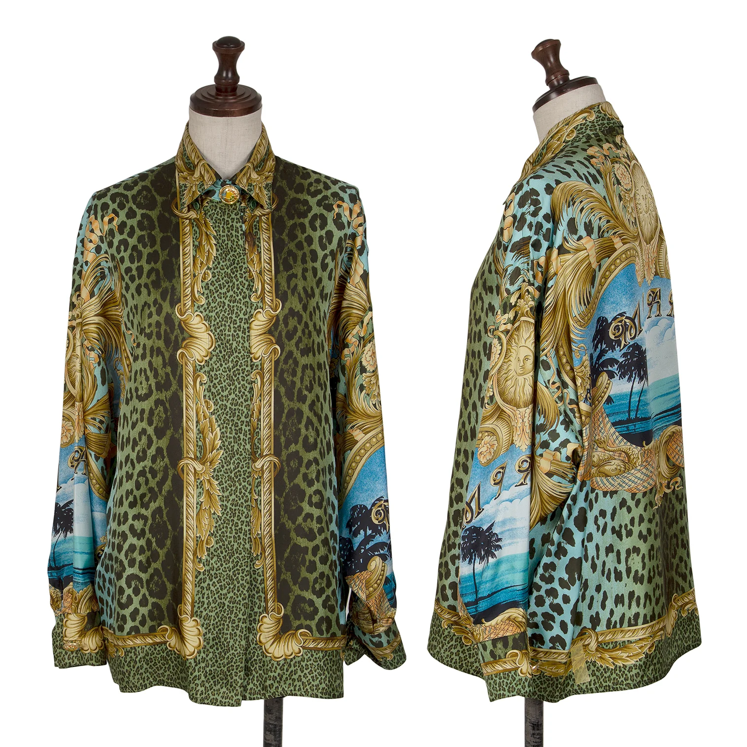 ジャンニヴェルサーチGIANNI VERSACE マイアミレオパードシルク