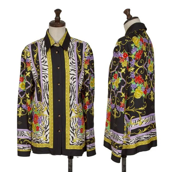 ジャンニヴェルサーチGIANNI VERSACE フローラルバロックプリントシャツ マルチ40 K-147154_001