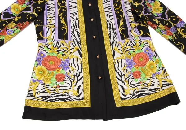 ジャンニヴェルサーチGIANNI VERSACE フローラルバロックプリントシャツ マルチ40 K-147154_008