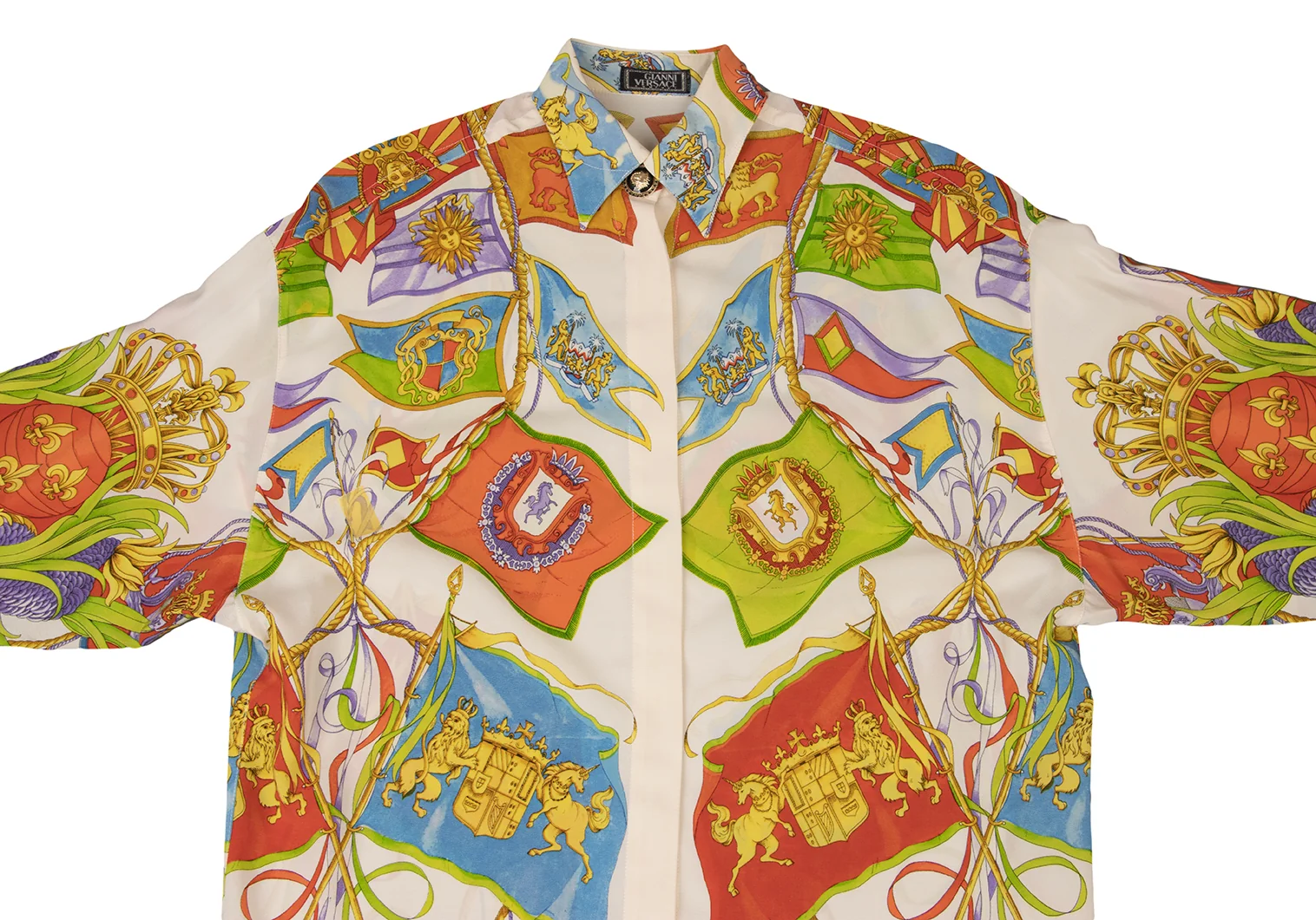 ジャンニヴェルサーチGIANNI VERSACE フラッグプリントボタン