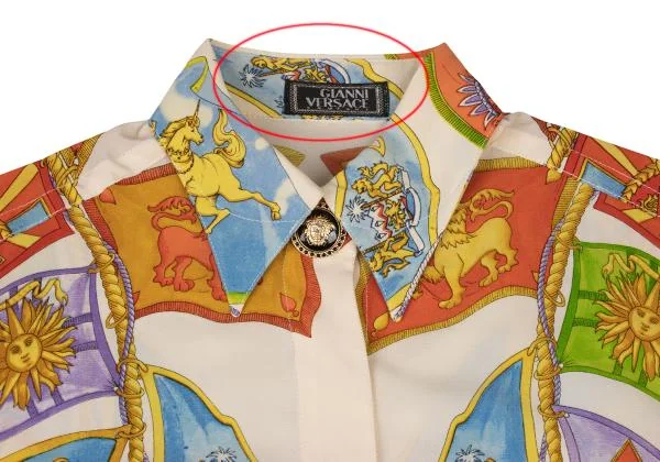 ジャンニヴェルサーチGIANNI VERSACE フラッグプリントボタンダウンシャツ マルチ38 K-147155_004