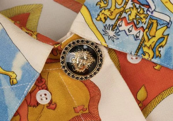 ジャンニヴェルサーチGIANNI VERSACE フラッグプリントボタンダウンシャツ マルチ38 K-147155_006