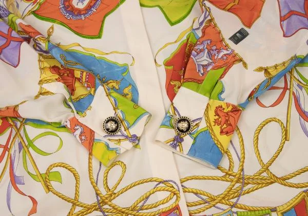 ジャンニヴェルサーチGIANNI VERSACE フラッグプリントボタンダウンシャツ マルチ38 K-147155_009