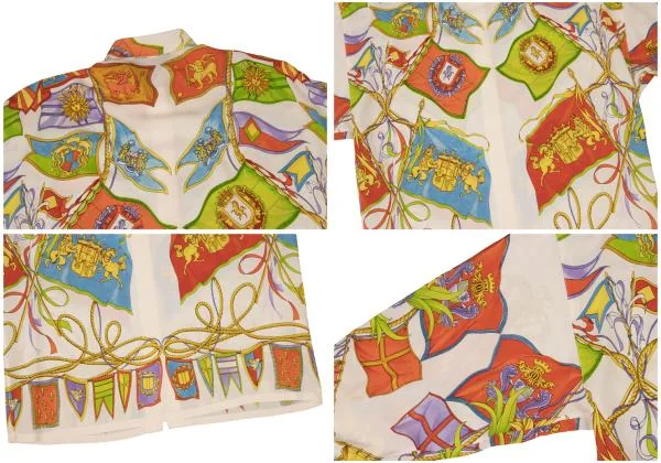 ジャンニヴェルサーチGIANNI VERSACE フラッグプリントボタンダウンシャツ マルチ38 K-147155_017