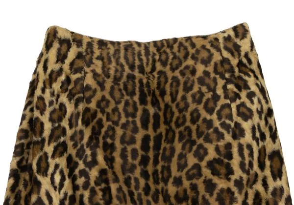 GIANNI VERSACE Leopard Fur Trapezoid Skirt K-147159_003