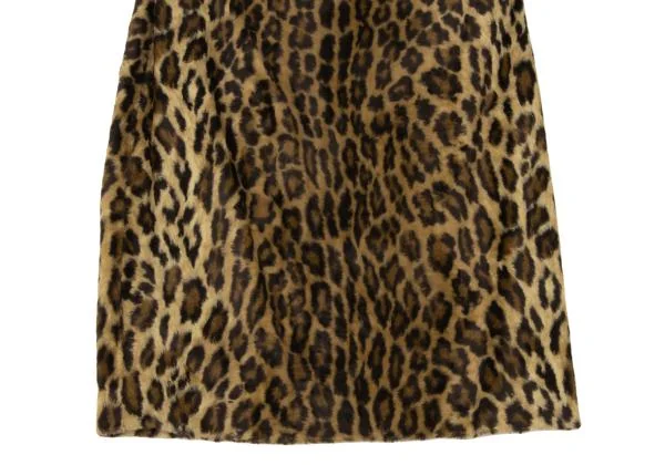 GIANNI VERSACE Leopard Fur Trapezoid Skirt K-147159_004
