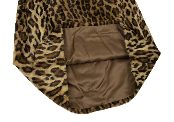 GIANNI VERSACE Leopard Fur Trapezoid Skirt K-147159_005