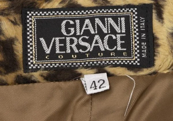 GIANNI VERSACE Leopard Fur Trapezoid Skirt K-147159_011
