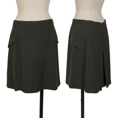 GIANNI VERSACE Pocket Design Back Button Skirt