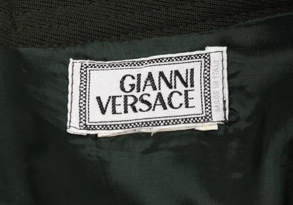 ジャンニヴェルサーチGIANNI VERSACE ポケットデザインバックボタンスカート カーキM位 K-147160_015
