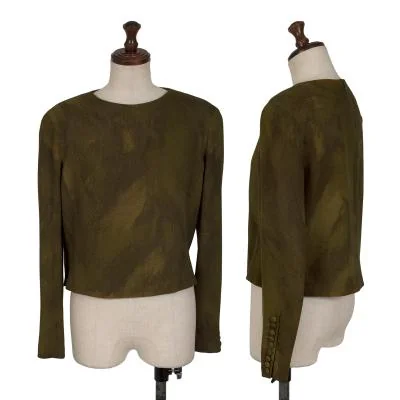 GIANFRANCO FERRE Allover Graphic Back Open Wool Top