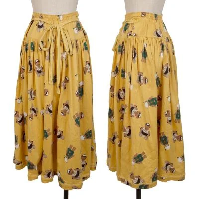 PINK HOUSE Bear Printed Cotton Jersey Flare Skirt