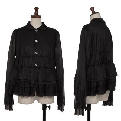COMME des GARCONS See-through Gather Round Collar Shirt Jacket