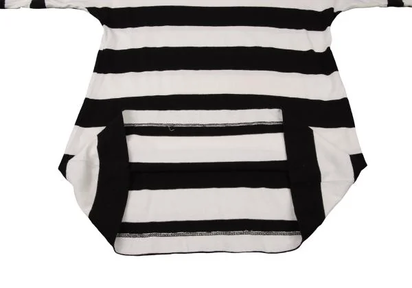 Dries Van Noten 黒ボーダーTシャツ ドリスヴァンノッテンDRIES VAN NOTEN 袖切替ボーダーTシャツ