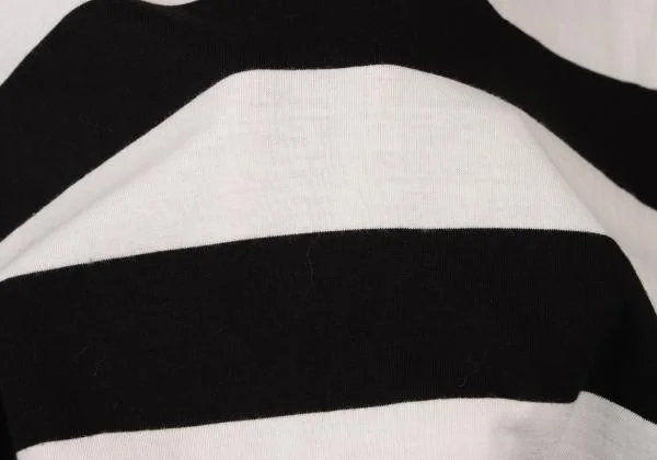 Dries Van Noten 黒ボーダーTシャツ ドリスヴァンノッテンDRIES VAN NOTEN 袖切替ボーダーTシャツ