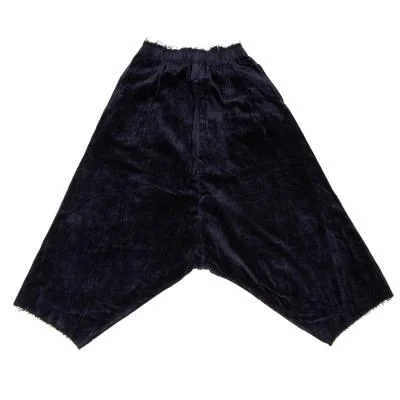 COMME des GARCONS Cut-off Design Velour Dropped Crotch Pants