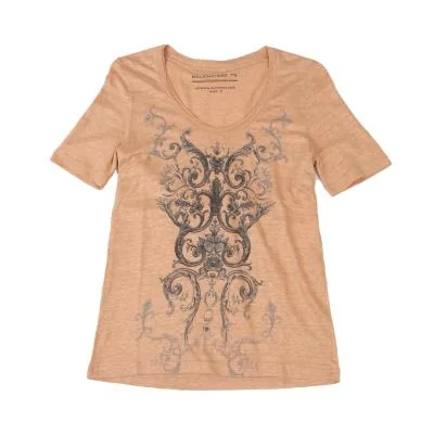 BALENCIAGA Gothic Printed Linen T Shirt