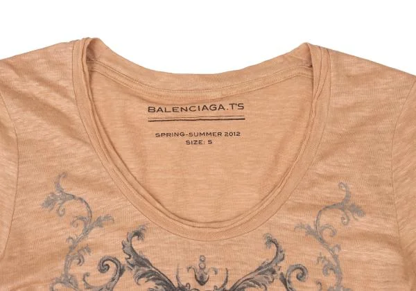 BALENCIAGA Gothic Printed Linen T Shirt K-147316_003