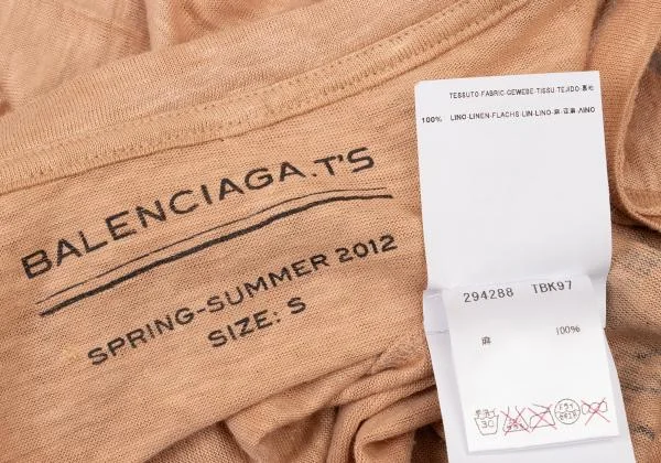 BALENCIAGA Gothic Printed Linen T Shirt K-147316_011