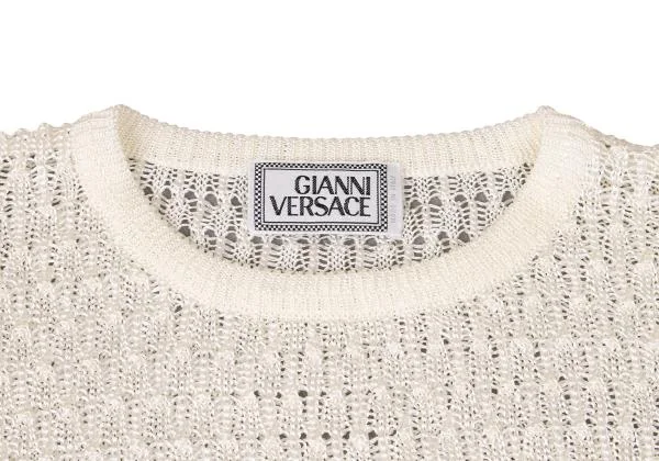 ジャンニヴェルサーチGIANNI VERSACE ローゲージニットセーター 白M位 K-147318_005