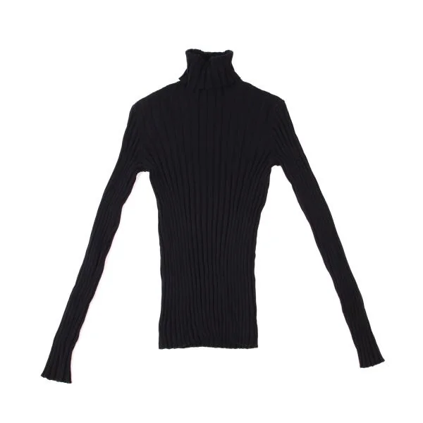 ジョルジオ アルマーニGIORGIO ARMANI タートルネックリブカットソー 紺42 K-147334_002