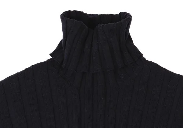 ジョルジオ アルマーニGIORGIO ARMANI タートルネックリブカットソー 紺42 K-147334_003