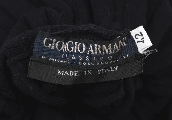 ジョルジオ アルマーニGIORGIO ARMANI タートルネックリブカットソー 紺42 K-147334_014