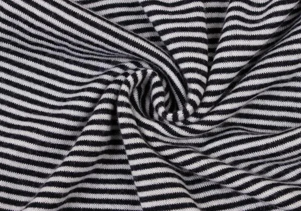 ジョルジオ アルマーニGIORGIO ARMANI カシミヤボーダータートルネックノースリーブニット 黒白38 K-147335_008