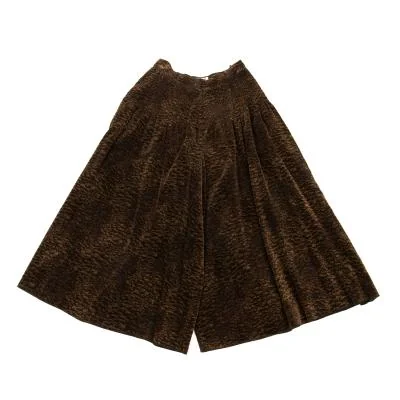 GIORGIO ARMANI Shirring Waist Velor Wide Pants