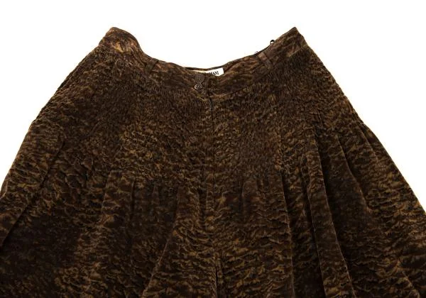 ジョルジオ アルマーニGIORGIO ARMANI シャーリングウエストベロアワイドパンツ 茶42 K-147336_002