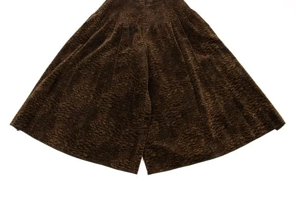 ジョルジオ アルマーニGIORGIO ARMANI シャーリングウエストベロアワイドパンツ 茶42 K-147336_006