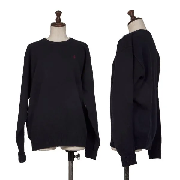 ラルフローレンRalph Lauren ポニーワンポイント刺繍クルーネックニットセーター 紺L K-147409_001