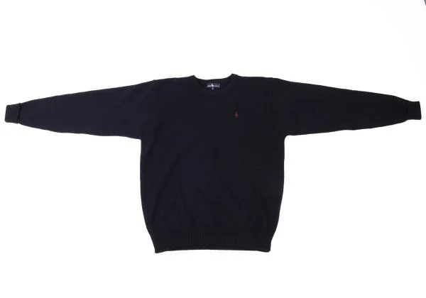 ラルフローレンRalph Lauren ポニーワンポイント刺繍クルーネックニットセーター 紺L K-147409_002