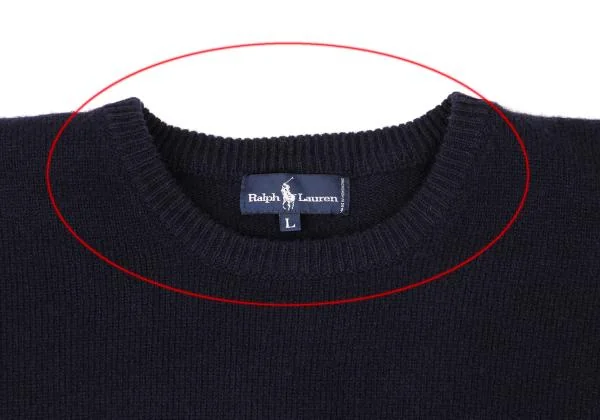 ラルフローレンRalph Lauren ポニーワンポイント刺繍クルーネックニットセーター 紺L K-147409_004