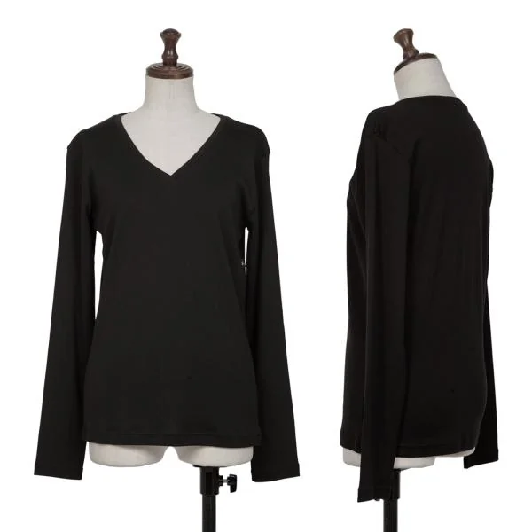 アニエスベーagnes b. コットンVネックカットソー 黒 S位 K-147477_001