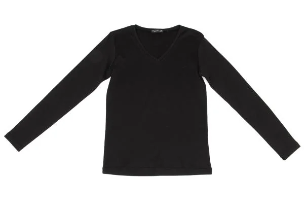 アニエスベーagnes b. コットンVネックカットソー 黒 S位 K-147477_002