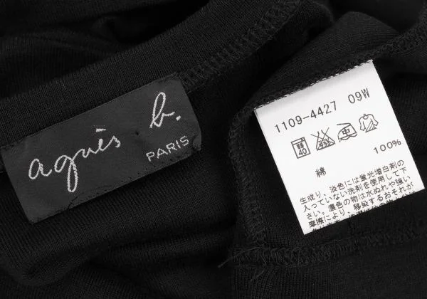 アニエスベーagnes b. コットンVネックカットソー 黒 S位 K-147477_013
